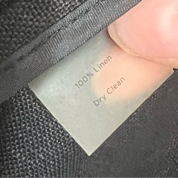 Talbots Woman 2X Pure Irish Linen Long Blazer Coat Topper Black Single Button - Picture 5 of 11